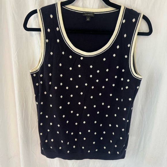 Talbots Tops - Talbots Navy Sleeveless Top with White Dots